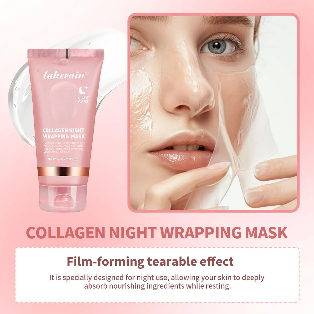 Mascarilla Facial Coreana de Colágeno, Reparación Nocturna, Hidratante, Iluminadora, Rejuvenecedora, Mejora la Elasticidad de la Piel, Piel Radiante