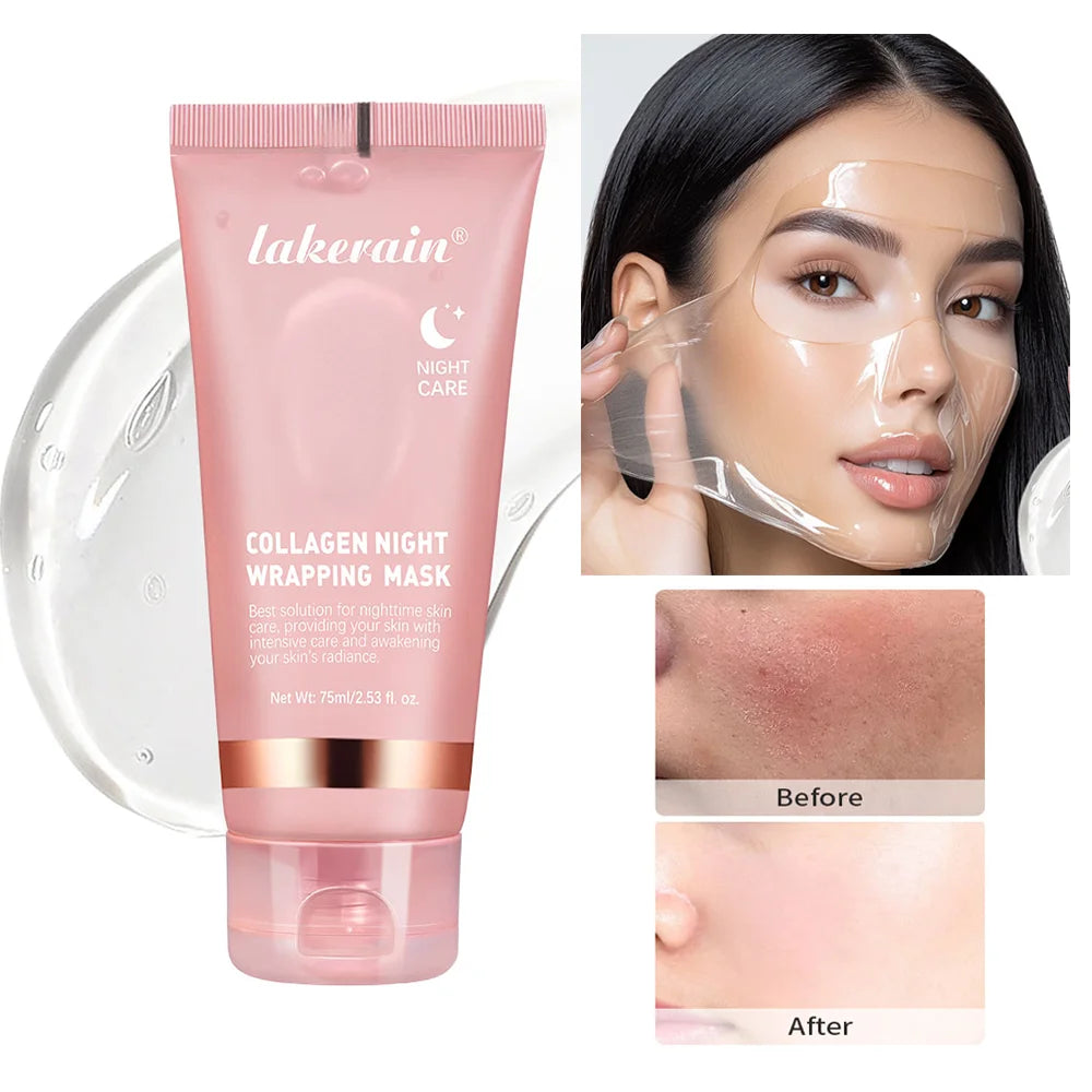 Mascarilla Facial Coreana de Colágeno, Reparación Nocturna, Hidratante, Iluminadora, Rejuvenecedora, Mejora la Elasticidad de la Piel, Piel Radiante