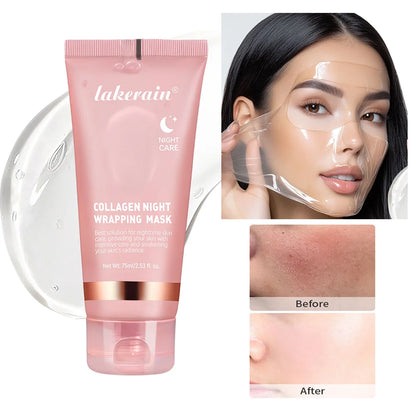 Mascarilla Facial Coreana de Colágeno, Reparación Nocturna, Hidratante, Iluminadora, Rejuvenecedora, Mejora la Elasticidad de la Piel, Piel Radiante