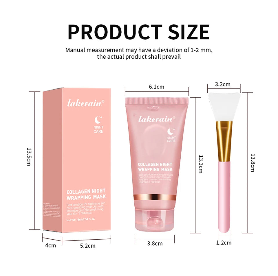 Mascarilla Facial Coreana de Colágeno, Reparación Nocturna, Hidratante, Iluminadora, Rejuvenecedora, Mejora la Elasticidad de la Piel, Piel Radiante