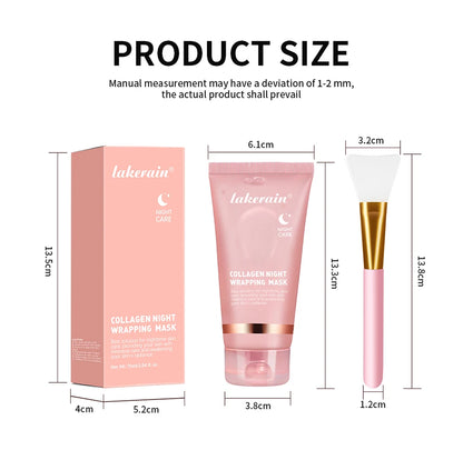 Mascarilla Facial Coreana de Colágeno, Reparación Nocturna, Hidratante, Iluminadora, Rejuvenecedora, Mejora la Elasticidad de la Piel, Piel Radiante