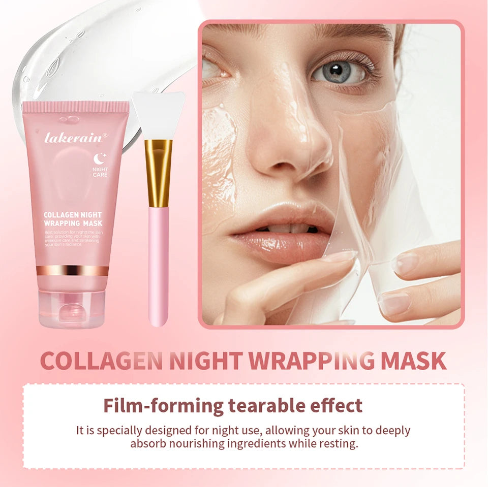 Mascarilla Facial Coreana de Colágeno, Reparación Nocturna, Hidratante, Iluminadora, Rejuvenecedora, Mejora la Elasticidad de la Piel, Piel Radiante