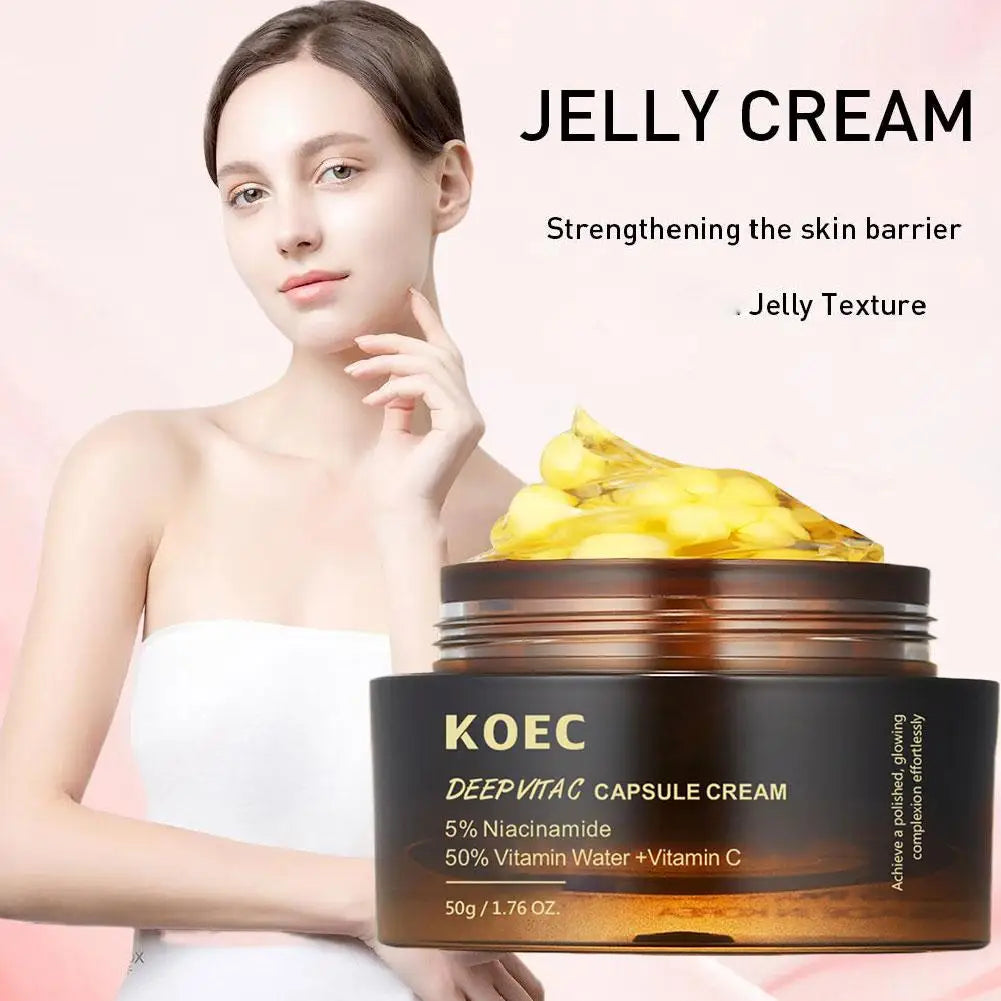 CREMA DE CAPSULAS DE COLÁGENO ROSA 5% Niacinamida Colágeno hidrolizado Crema de gelatina hidratante profunda Crema hidratante regordeta, cuidado nutrido de la piel
