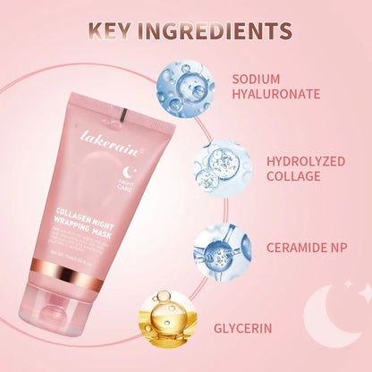 Mascarilla Facial Coreana de Colágeno, Reparación Nocturna, Hidratante, Iluminadora, Rejuvenecedora, Mejora la Elasticidad de la Piel, Piel Radiante