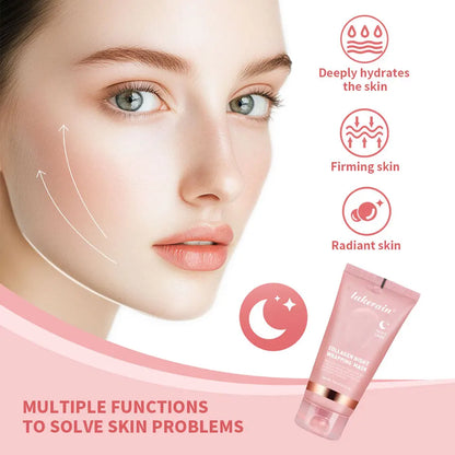 Mascarilla Facial Coreana de Colágeno, Reparación Nocturna, Hidratante, Iluminadora, Rejuvenecedora, Mejora la Elasticidad de la Piel, Piel Radiante