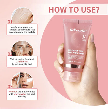 Mascarilla Facial Coreana de Colágeno, Reparación Nocturna, Hidratante, Iluminadora, Rejuvenecedora, Mejora la Elasticidad de la Piel, Piel Radiante