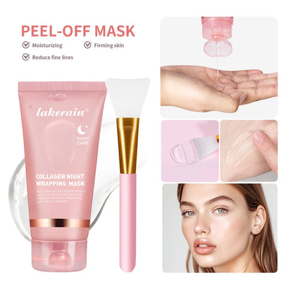 Mascarilla Facial Coreana de Colágeno, Reparación Nocturna, Hidratante, Iluminadora, Rejuvenecedora, Mejora la Elasticidad de la Piel, Piel Radiante